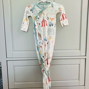 COPPER PEARL Circus Print Tie Newborn Gown